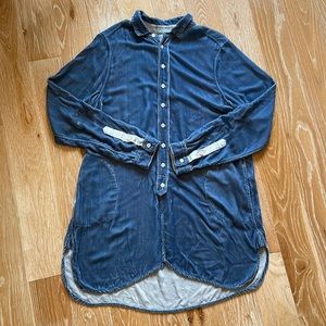 CP Shades Blue Velvet Tunic Sz S